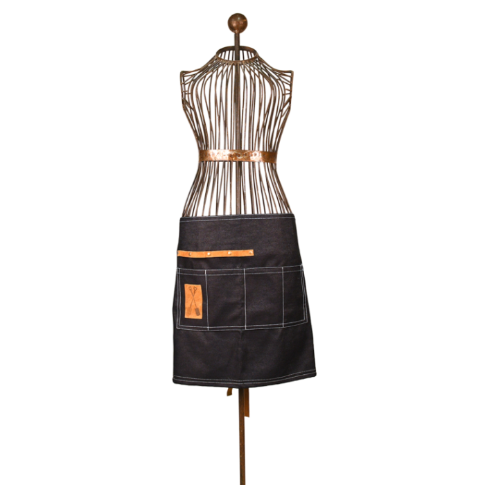 Denim garden tool belt short