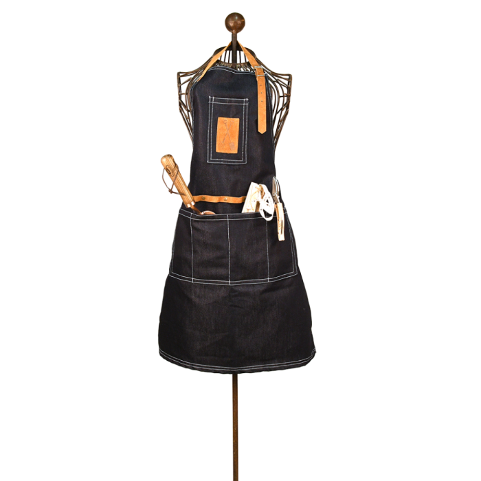 Denim garden apron long