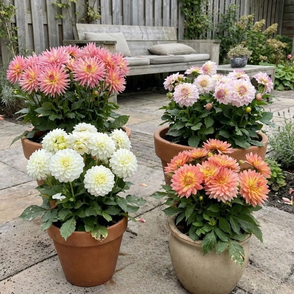 Mix Perfect Pot Dahlias (4 dahlias)